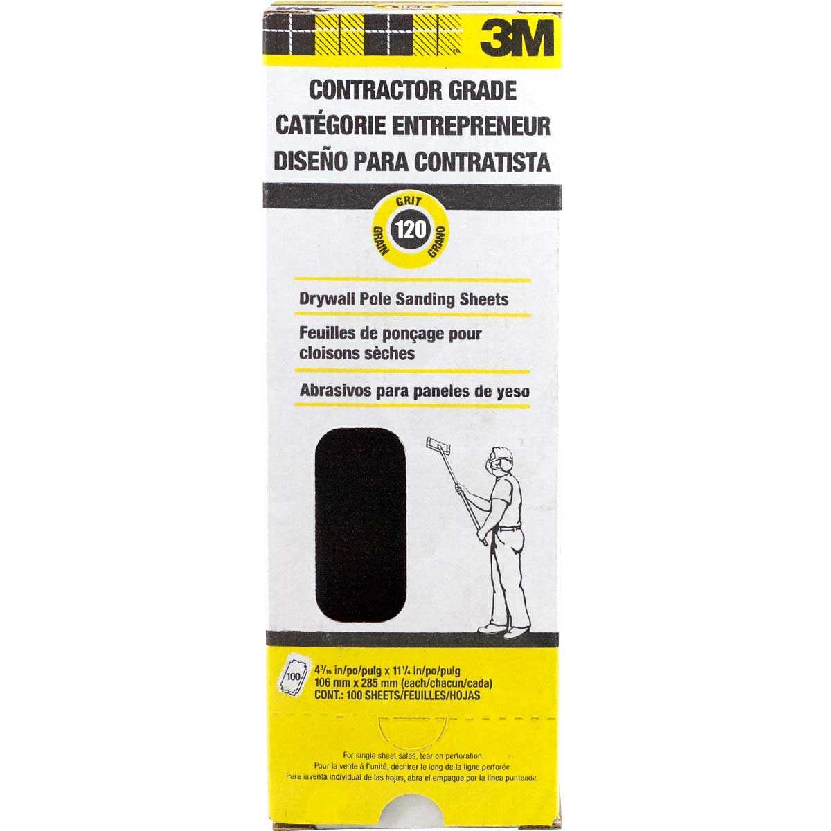 3M Drywall Sanding Sheets 120 Grit – 25 Count, 4-3/16 X 11-1/4 Inch For Smooth Walls
